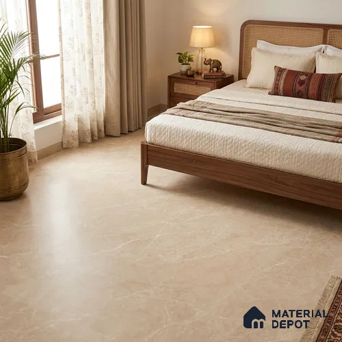 Marble Wall & Floor Tile TL 10968 Beige 6 ft x 4 ft Matte Finish Vitrified Tile - 9 mm | 3 Random Designs | Suitable For Living Room, Bedroom, Dining Area | Adhesive and Spacers Must be Used During Installation