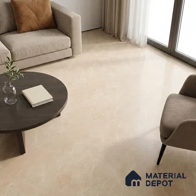 Marble Wall & Floor Tile TL 10968 Beige 6 ft x 4 ft Matte Finish Vitrified Tile - 9 mm | 3 Random Designs | Suitable For Living Room, Bedroom, Dining Area | Adhesive and Spacers Must be Used During Installation