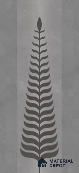 Wall Tile TL 10986 B | Brazzil Grey Leaf Decor 1 | 4 ft x 2 ft Crits Micro Carving Matte Finish Porcelain Tile - 9 mm | Suitable for Bathroom, Accent/Feature Wall, Dining Area | 3 mm Spacer Required