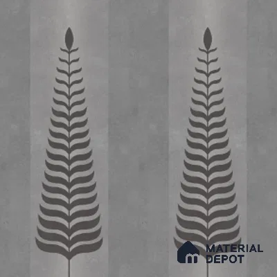 Wall Tile TL 10986 B | Brazzil Grey Leaf Decor 1 | 4 ft x 2 ft Crits Micro Carving Matte Finish Porcelain Tile - 9 mm | Suitable for Bathroom, Accent/Feature Wall, Dining Area | 3 mm Spacer Required