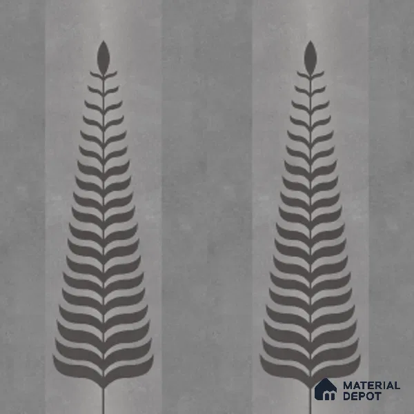Wall Tile TL 10986 B | Brazzil Grey Leaf Decor 1 | 4 ft x 2 ft Crits Micro Carving Matte Finish Porcelain Tile - 9 mm | Suitable for Bathroom, Accent/Feature Wall, Dining Area | 3 mm Spacer Required