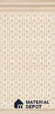 Patterned Wall Tile TL 10987 C | Cendra Ivory Arebic Decor 2 | 4 ft x 2 ft Crits Micro Carving Matte Finish Porcelain Tile - 9 mm | Suitable for Living Room, Bedroom, Dining & Bathroom | 3 mm Spacer Required
