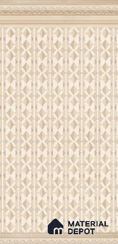 Patterned Wall Tile TL 10987 C | Cendra Ivory Arebic Decor 2 | 4 ft x 2 ft Crits Micro Carving Matte Finish Porcelain Tile - 9 mm | Suitable for Living Room, Bedroom, Dining & Bathroom | 3 mm Spacer Required