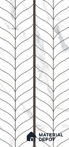 Patterned Wall Tile TL 10988 C | Florest White Decor 2 | 4 ft x 2 ft Crits Micro Carving Matte Finish Porcelain Tile - 9 mm | Suitable for Living Room, Bedroom, Dining & Bathroom | 3 mm Spacer Required