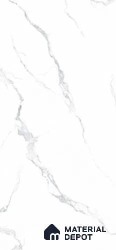 Marble Wall & Floor Tile TL 10988 White 4 ft x 2 ft Matte Finish Porcelain Tile - 9 mm | 4 Random Designs | Suitable For Living Room, Bedroom, Kitchen
