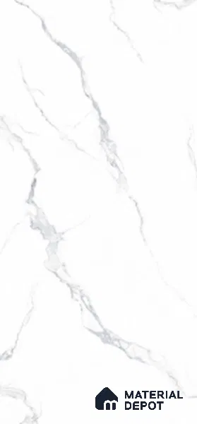 Marble Wall & Floor Tile TL 10988 White 4 ft x 2 ft Matte Finish Porcelain Tile - 9 mm | 4 Random Designs | Suitable For Living Room, Bedroom, Kitchen
