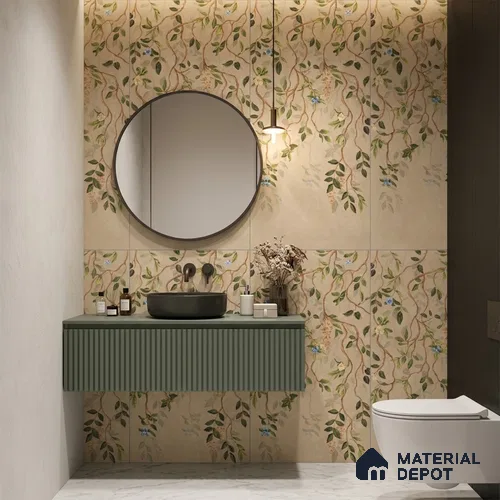 Wall Tile TL 10990 B | Delimo Lux Branch Decor | 4 ft x 2 ft Crits Micro Carving Matte Finish Porcelain Tile - 9 mm | Suitable for Bathroom, Accent/Feature Wall, Dining Area | 3 mm Spacer Required
