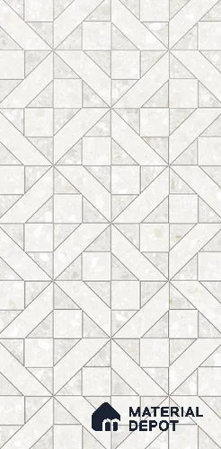 Geometric Wall Tile TL 10994 B | Royal Tera Bianco Decor | 4 ft x 2 ft Crits Micro Carving Matte Finish Porcelain Tile - 9 mm | Suitable for Living Room, Bedroom, Dining & Bathroom | 3 mm Spacer Required