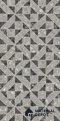 Geometric Wall Tile TL 10994 D | Royal Tera Black Decor | 4 ft x 2 ft Crits Micro Carving Matte Finish Porcelain Tile - 9 mm | Suitable for Living Room, Bedroom, Dining & Bathroom | 3 mm Spacer Required