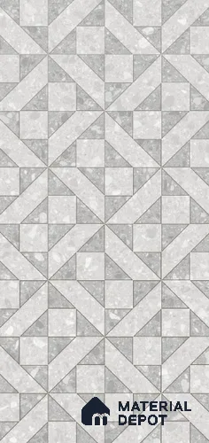 Geometric Wall Tile TL 10994 F | Royal Tera Grey Decor | 4 ft x 2 ft Crits Micro Carving Matte Finish Porcelain Tile - 9 mm | Suitable for Living Room, Bedroom, Dining & Bathroom | 3 mm Spacer Required