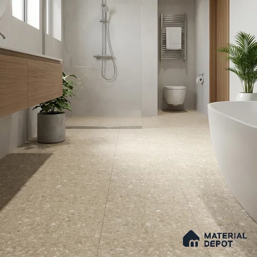 Terrazzo Wall & Floor Tile TL 10994 G | Royal Tera Natural | 4 ft x 2 ft Crits Micro Matte Finish Porcelain Tile - 9 mm | 4 Random Design | Suitable for Living Room, Bedroom, Dining & Bathroom | 3 mm Spacer Required