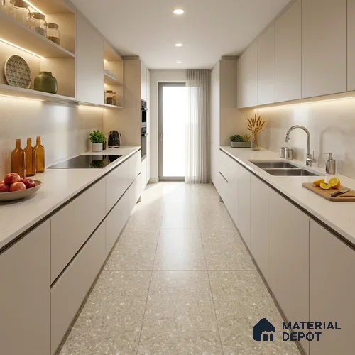 Terrazzo Wall & Floor Tile TL 10994 G | Royal Tera Natural | 4 ft x 2 ft Crits Micro Matte Finish Porcelain Tile - 9 mm | 4 Random Design | Suitable for Living Room, Bedroom, Dining & Bathroom | 3 mm Spacer Required