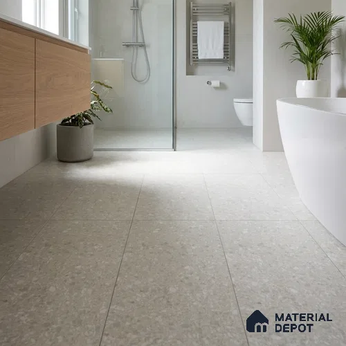 Terrazzo Wall & Floor Tile TL 10994 | Royal Tera Bianco | 4 ft x 2 ft Crits Micro Matte Finish Porcelain Tile - 9 mm | 4 Random Design | Suitable for Living Room, Bedroom, Dining & Bathroom | 3 mm Spacer Required