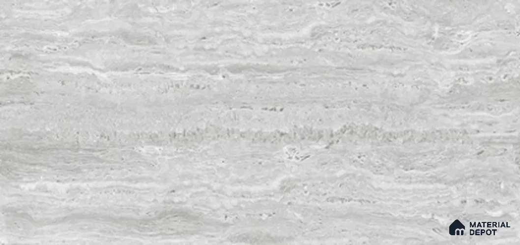 Travertine Look Wall & Floor TL 11003 Marmo Traventino Silver Glit 4 ft x 2 ft Fusion Vitrified Carving Matte Finish Tile - 9 mm | 6 Random Design | Suitable For Living Room, Bedroom, Kitchen, Office & Dining