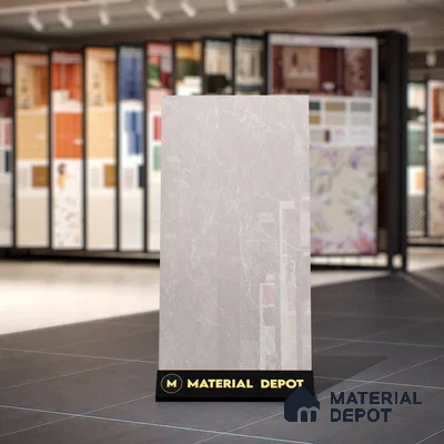 Marble Wall & Floor Tile TL 11004 B Grey 4 ft x 2 ft Glossy Finish Vitrified Tile - 9 mm | 6 Random Designs | Suitable For Living Room, Bedroom, Dining