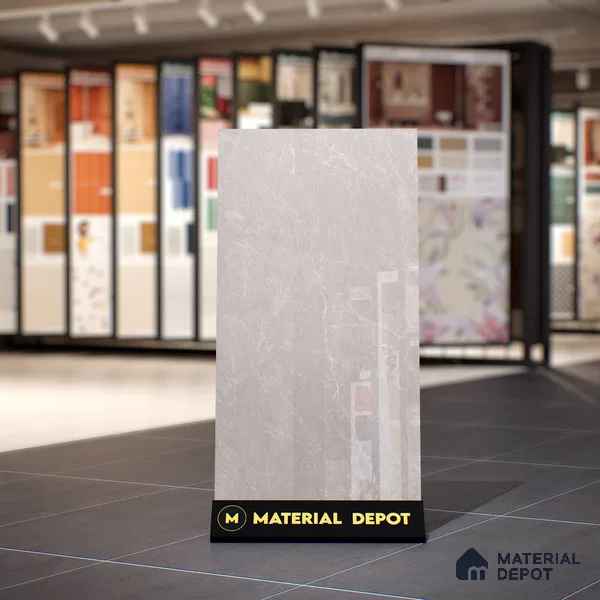Marble Wall & Floor Tile TL 11004 B Grey 4 ft x 2 ft Glossy Finish Vitrified Tile - 9 mm | 6 Random Designs | Suitable For Living Room, Bedroom, Dining