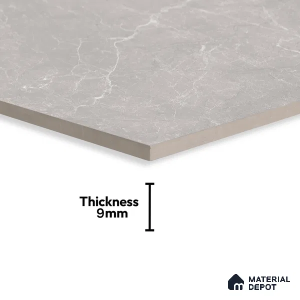 Marble Wall & Floor Tile TL 11004 B Grey 4 ft x 2 ft Glossy Finish Vitrified Tile - 9 mm | 6 Random Designs | Suitable For Living Room, Bedroom, Dining