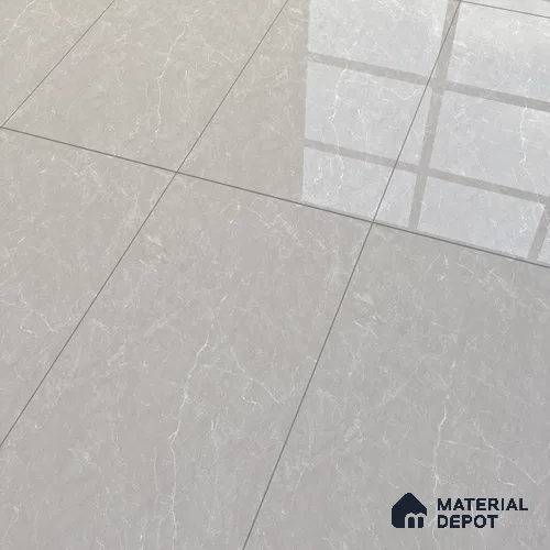 Marble Wall & Floor Tile TL 11004 B Grey 4 ft x 2 ft Glossy Finish Vitrified Tile - 9 mm | 6 Random Designs | Suitable For Living Room, Bedroom, Dining