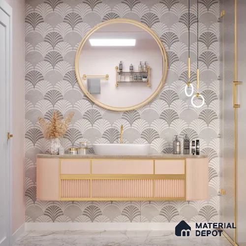 Grey Highlighter Wall Tile TL 11004 Gravier Smoky Quartz Decor 2 ft x 4 ft Vitrified Carving Matte Finish - 9 mm | Suitable For Bathroom, Accent/Feature Wall, Dining Area