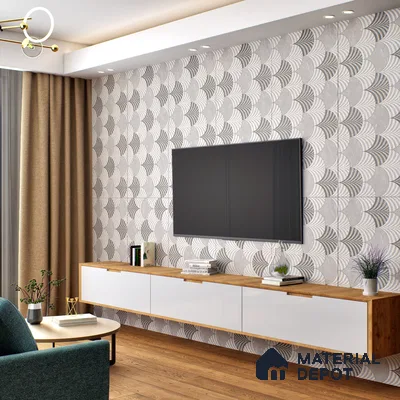 Grey Highlighter Wall Tile TL 11004 Gravier Smoky Quartz Decor 2 ft x 4 ft Vitrified Carving Matte Finish - 9 mm | Suitable For Bathroom, Accent/Feature Wall, Dining Area
