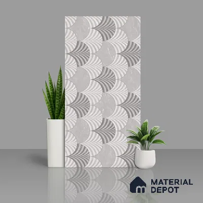 Grey Highlighter Wall Tile TL 11004 Gravier Smoky Quartz Decor 2 ft x 4 ft Vitrified Carving Matte Finish - 9 mm | Suitable For Bathroom, Accent/Feature Wall, Dining Area