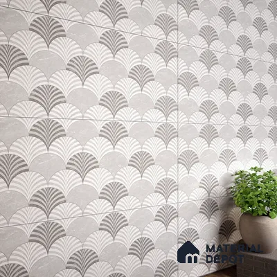Grey Highlighter Wall Tile TL 11004 Gravier Smoky Quartz Decor 2 ft x 4 ft Vitrified Carving Matte Finish - 9 mm | Suitable For Bathroom, Accent/Feature Wall, Dining Area