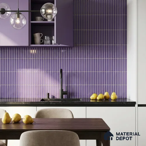 Faux Subway TL 11007 Purple Kitkat 1 ft x 1 ft Glossy Finish Vitrified Tile - 9 mm | Please Expect a Slight Variation of Pattern
