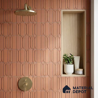 Faux Subway Wall Tile 1 ft x 1 ft Choco Line Matte Finish Ceramic Tile - 9 mm | Suitable For Highlighter Wall, Kitchen & Bathroom