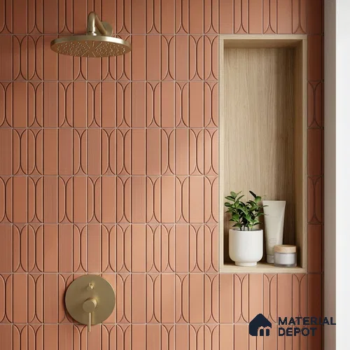 Subway Look Wall 1 ft x 1 ft Choco Line Matte Finish Ceramic Tile - 9 mm | Suitable For Highlighter Wall, Kitchen & Bathroom