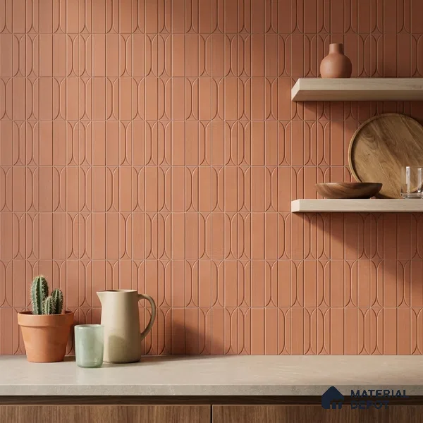 Faux Subway Wall Tile 1 ft x 1 ft Choco Line Matte Finish Ceramic Tile - 9 mm | Suitable For Highlighter Wall, Kitchen & Bathroom