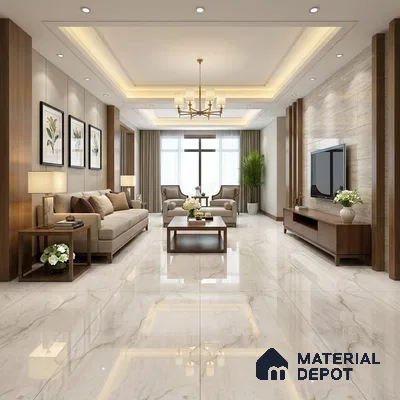 Marble Wall & Floor Tile TL 11021 Grey 4 ft x 2 ft Glossy Finish Vitrified Tile - 9 mm | 6 Random Designs | Suitable For Living Room, Bedroom, Dining