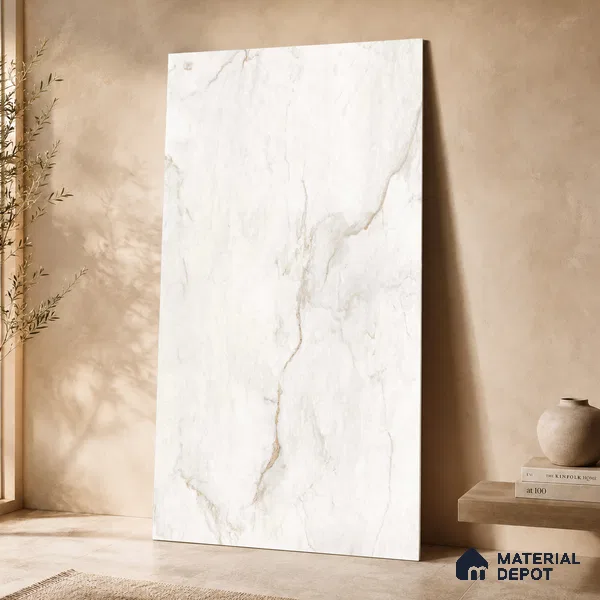 Marble Wall & Floor Tile TL 11021 Sierra Veil | 4 ft x 2 ft Glossy Finish Vitrified Tile - 9 mm | 6 Random Design | Suitable For Living Room, Bedroom, Bathroom