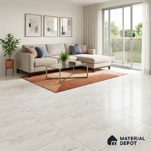 Marble Wall & Floor Tile TL 11022 Grey 4 ft x 2 ft Matte Carving Finish Vitrified Tile - 9 mm | 6 Random Designs | Suitable For Living Room, Bedroom, Kitchen