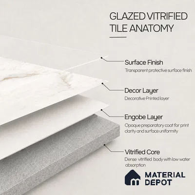 Marble Wall & Floor Tile TL 11022 Solana Vein | 4 ft x 2 ft Carving Finish Vitrified Tile - 9 mm | 6 Random Design | Suitable For Living Room, Bedroom, Bathroom
