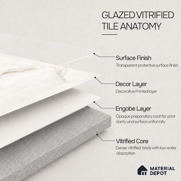 Marble Wall & Floor Tile TL 11022 Solana Vein | 4 ft x 2 ft Carving Finish Vitrified Tile - 9 mm | 6 Random Design | Suitable For Living Room, Bedroom, Bathroom