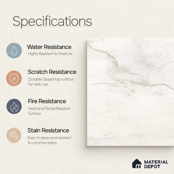 Marble Wall & Floor Tile TL 11022 Solana Vein | 4 ft x 2 ft Carving Finish Vitrified Tile - 9 mm | 6 Random Design | Suitable For Living Room, Bedroom, Bathroom