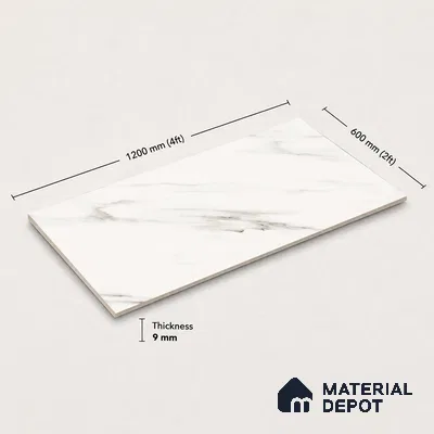 Marble Wall & Floor Tile TL 11023 Alpine Stria | 4 ft x 2 ft Glossy Finish Vitrified Tile - 9 mm | 4 Random Design | Suitable For Living Room, Bedroom, Bathroom