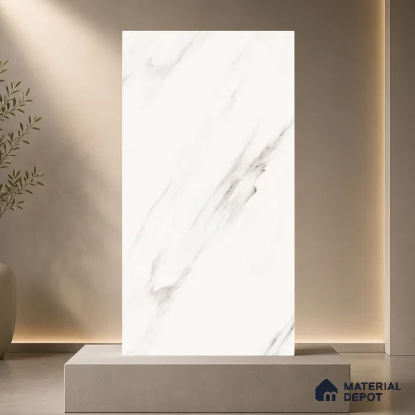 Marble Wall & Floor Tile TL 11023 Alpine Stria | 4 ft x 2 ft Glossy Finish Vitrified Tile - 9 mm | 4 Random Design | Suitable For Living Room, Bedroom, Bathroom