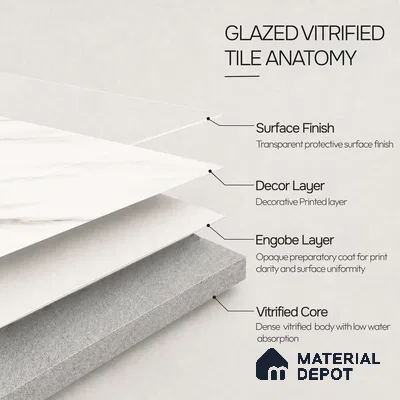 Marble Wall & Floor Tile TL 11023 Alpine Stria | 4 ft x 2 ft Glossy Finish Vitrified Tile - 9 mm | 4 Random Design | Suitable For Living Room, Bedroom, Bathroom