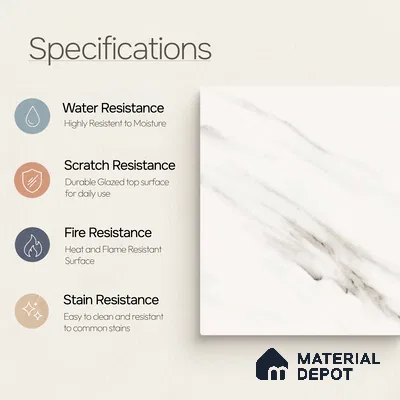 Marble Wall & Floor Tile TL 11023 Alpine Stria | 4 ft x 2 ft Glossy Finish Vitrified Tile - 9 mm | 4 Random Design | Suitable For Living Room, Bedroom, Bathroom