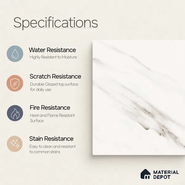 Marble Wall & Floor Tile TL 11023 Alpine Stria | 4 ft x 2 ft Glossy Finish Vitrified Tile - 9 mm | 4 Random Design | Suitable For Living Room, Bedroom, Bathroom