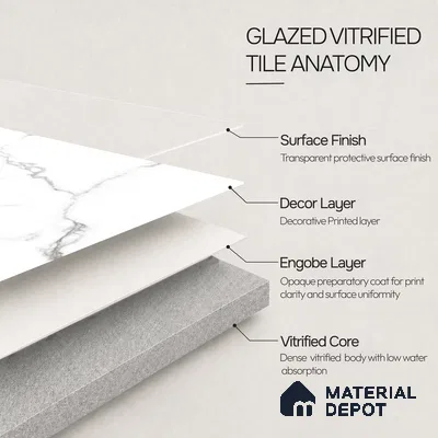 Marble Wall & Floor Tile TL 11029 Luna Cascade | 4 ft x 2 ft Glossy Finish Vitrified Tile - 9 mm | 10 Random Design | Suitable For Living Room, Bedroom, Bathroom