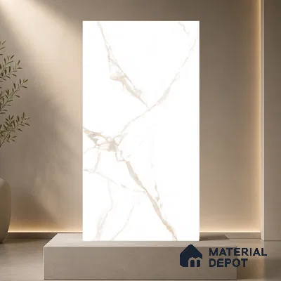 Marble Wall & Floor Tile TL 11030 Auric Cascade | 4 ft x 2 ft Glossy Finish Vitrified Tile - 9 mm | 10 Random Design | Suitable For Living Room, Bedroom, Bathroom