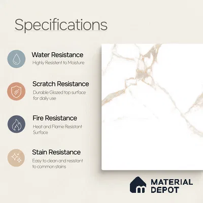 Marble Wall & Floor Tile TL 11030 Auric Cascade | 4 ft x 2 ft Glossy Finish Vitrified Tile - 9 mm | 10 Random Design | Suitable For Living Room, Bedroom, Bathroom