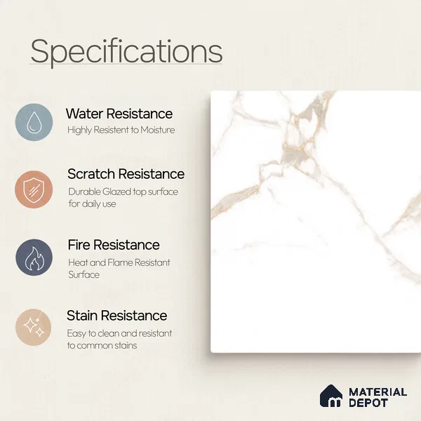 Marble Wall & Floor Tile TL 11030 Auric Cascade | 4 ft x 2 ft Glossy Finish Vitrified Tile - 9 mm | 10 Random Design | Suitable For Living Room, Bedroom, Bathroom