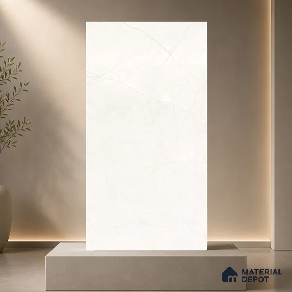Marble Wall & Floor Tile TL 11032 Alba Stria | 4 ft x 2 ft Glossy Finish Vitrified Tile - 9 mm | 6 Random Design | Suitable For Living Room, Bedroom, Bathroom