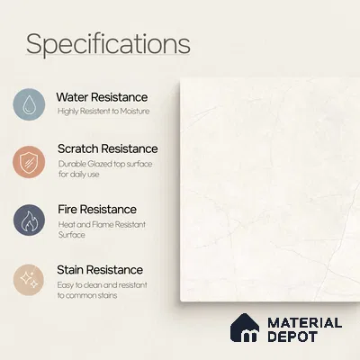 Marble Wall & Floor Tile TL 11032 Alba Stria | 4 ft x 2 ft Glossy Finish Vitrified Tile - 9 mm | 6 Random Design | Suitable For Living Room, Bedroom, Bathroom
