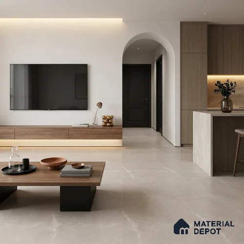 Marble Wall & Floor Tile TL 11033 Grey 4 ft x 2 ft Matte Carving Finish Vitrified Tile - 9 mm | 6 Random Designs | Suitable For Living Room, Bedroom, Kitchen