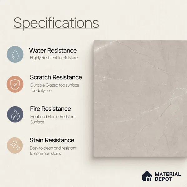 Marble Wall & Floor Tile TL 11033 Sierra Veil | 4 ft x 2 ft Carving Finish Vitrified Tile - 9 mm | 6 Random Design | Suitable For Living Room, Bedroom, Bathroom