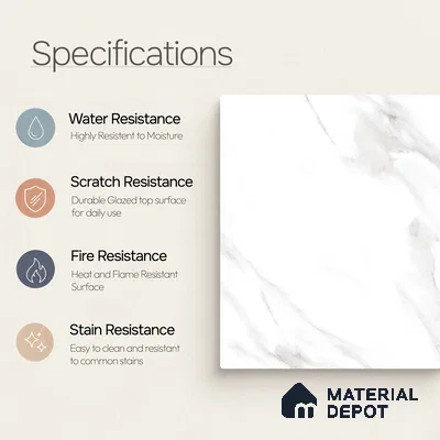 Marble Wall & Floor Tile TL 11036 Luna Stria | 4 ft x 2 ft Glossy Finish Vitrified Tile - 9 mm | 4 Random Design | Suitable For Living Room, Bedroom, Bathroom